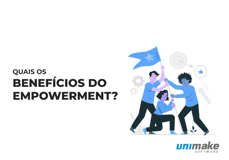 Imagem de capa nas cores azul e branco, sobre quais os benefícios do empowerment?
